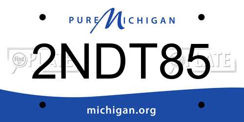 2NDT85 Michigan License Plate