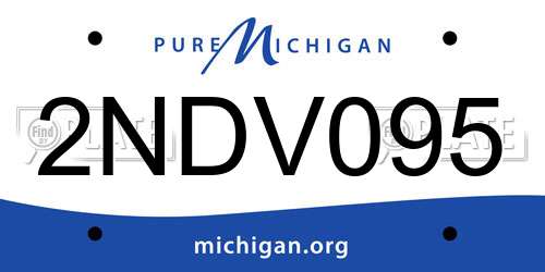 2NDV095 Michigan License Plate