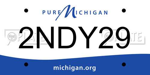 2NDY29 Michigan License Plate