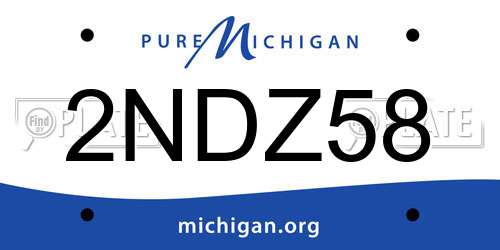 2NDZ58 Michigan License Plate
