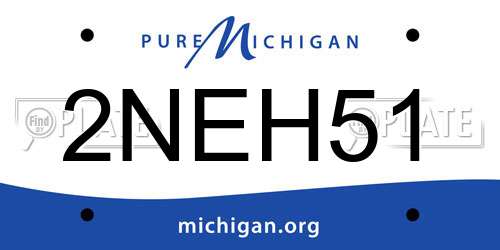 2NEH51 Michigan License Plate