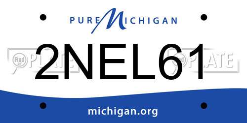 2NEL61 Michigan License Plate