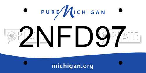 2NFD97 Michigan License Plate