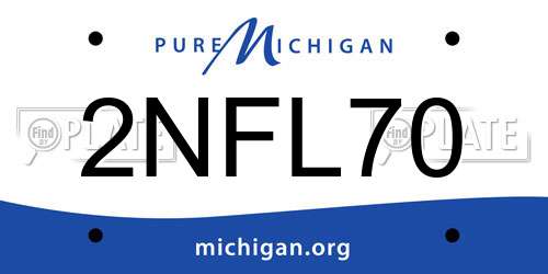2NFL70 Michigan License Plate