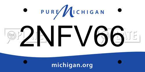 2NFV66 Michigan License Plate
