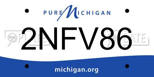 2NFV86 Michigan License Plate