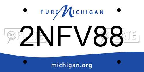 2NFV88 Michigan License Plate