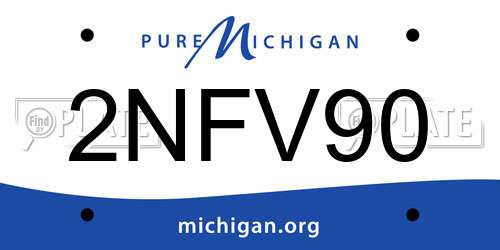 2NFV90 Michigan License Plate