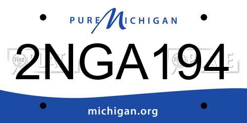 2NGA194 Michigan License Plate