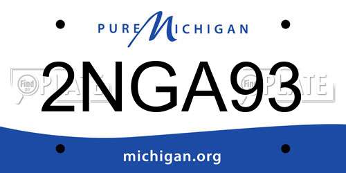 2NGA93 Michigan License Plate