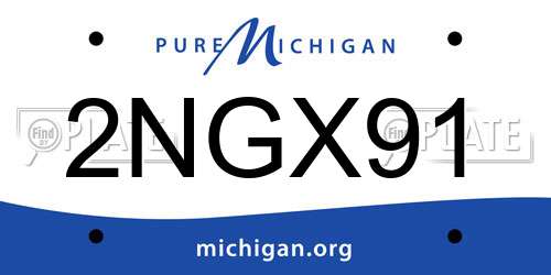 2NGX91 Michigan License Plate