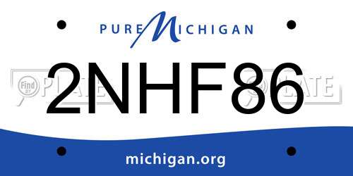 2NHF86 Michigan License Plate