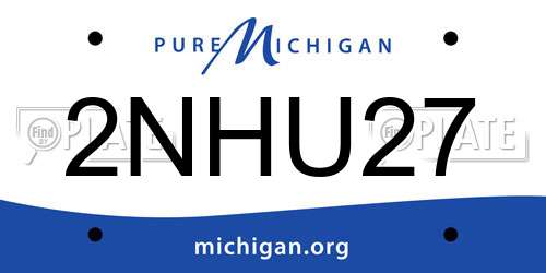 2NHU27 Michigan License Plate