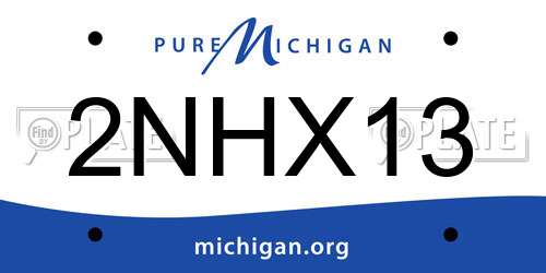 2NHX13 Michigan License Plate