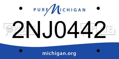 2NJ0442 Michigan License Plate