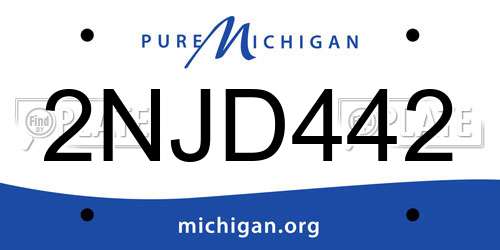 2NJD442 Michigan License Plate