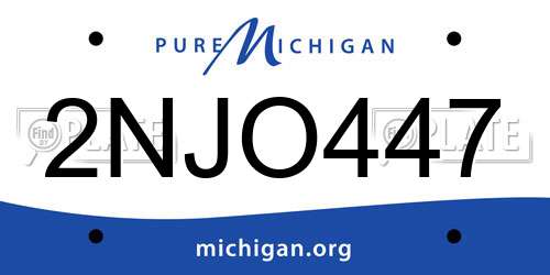 2NJO447 Michigan License Plate