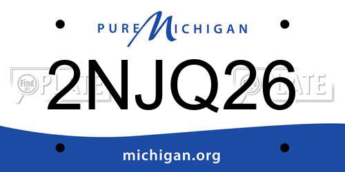 2NJQ26 Michigan License Plate
