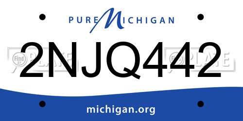 2NJQ442 Michigan License Plate