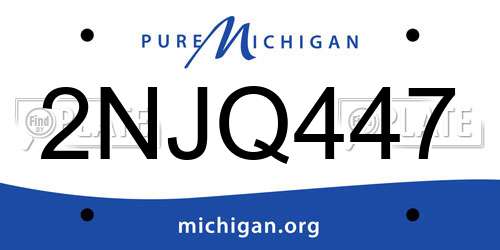 2NJQ447 Michigan License Plate