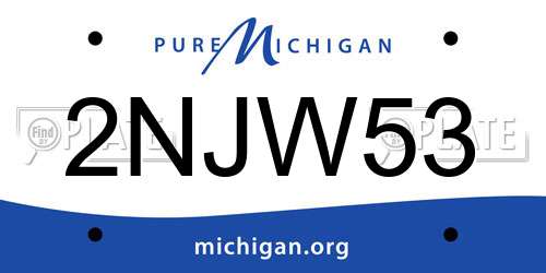 2NJW53 Michigan License Plate