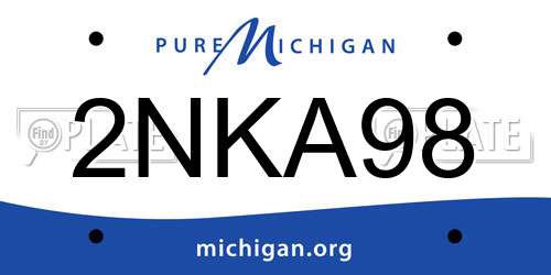 2NKA98 Michigan License Plate