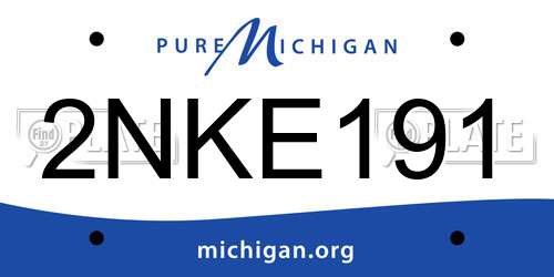 2NKE191 Michigan License Plate