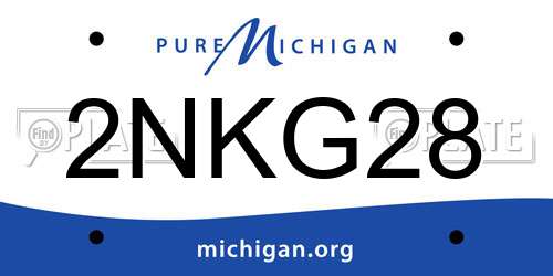 2NKG28 Michigan License Plate
