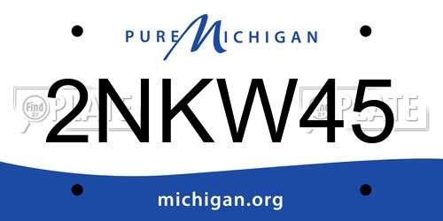 2NKW45 Michigan License Plate