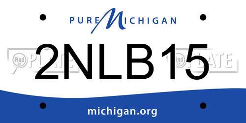 2NLB15 Michigan License Plate