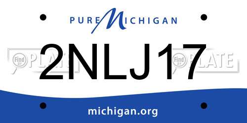2NLJ17 Michigan License Plate