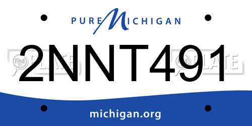 2NNT491 Michigan License Plate