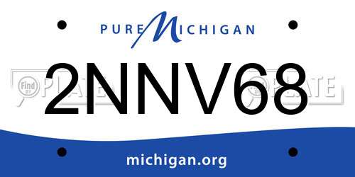 2NNV68 Michigan License Plate