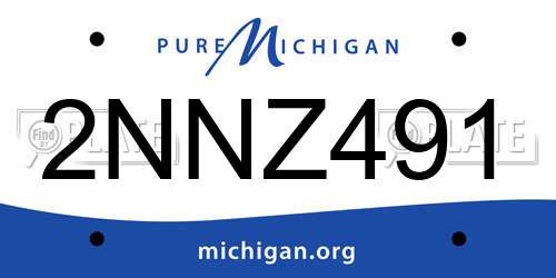 2NNZ491 Michigan License Plate