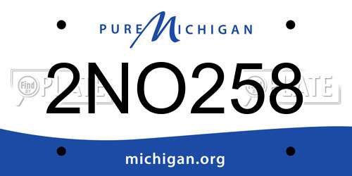 2NO258 Michigan License Plate