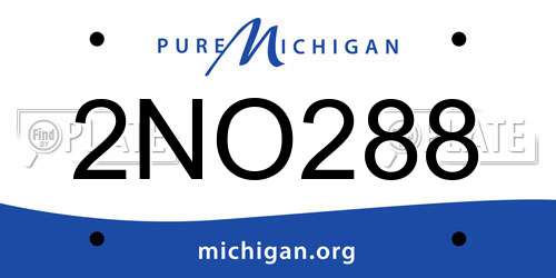 2NO288 Michigan License Plate