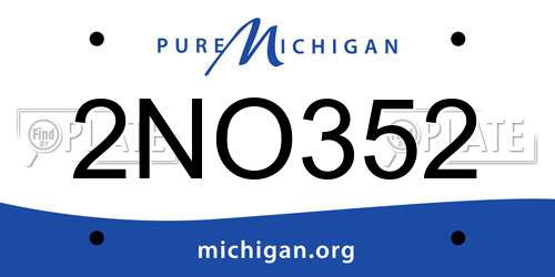 2NO352 Michigan License Plate