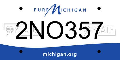 2NO357 Michigan License Plate