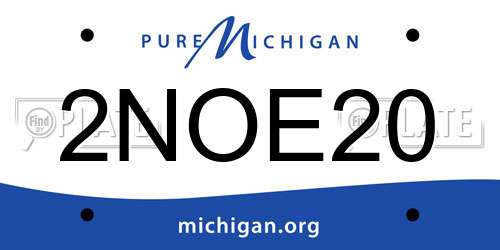 2NOE20 Michigan License Plate