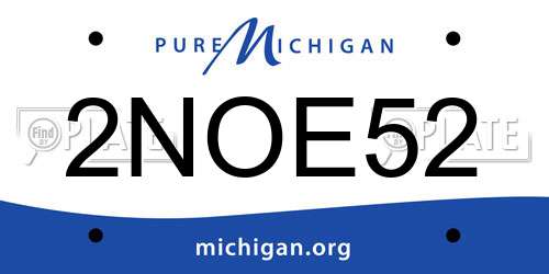 2NOE52 Michigan License Plate