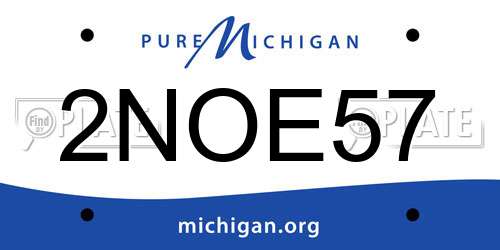 2NOE57 Michigan License Plate