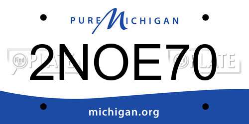 2NOE70 Michigan License Plate