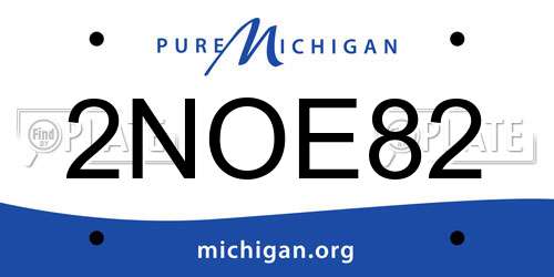 2NOE82 Michigan License Plate