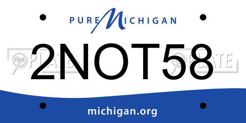 2NOT58 Michigan License Plate