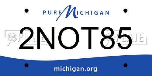 2NOT85 Michigan License Plate
