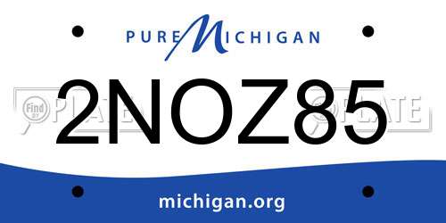 2NOZ85 Michigan License Plate