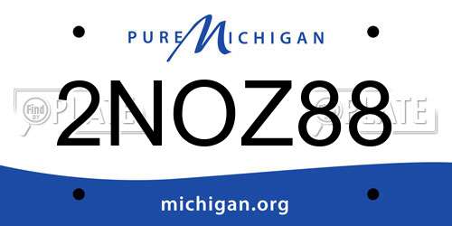 2NOZ88 Michigan License Plate