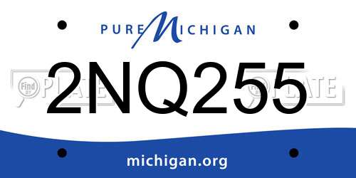 2NQ255 Michigan License Plate