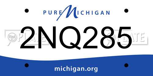 2NQ285 Michigan License Plate