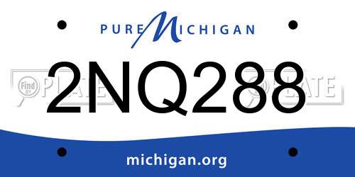2NQ288 Michigan License Plate